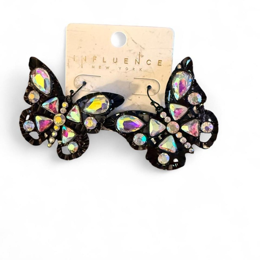 Influence New York Iridescent Butterfly Statement Earrings